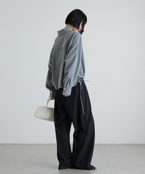 Lui's(ルイス)の「TRストレッチセミワイドパンツ(スラックス・レディース・ブラック系その他/ブラック/ネイビー・36/38)」の8枚目の写真