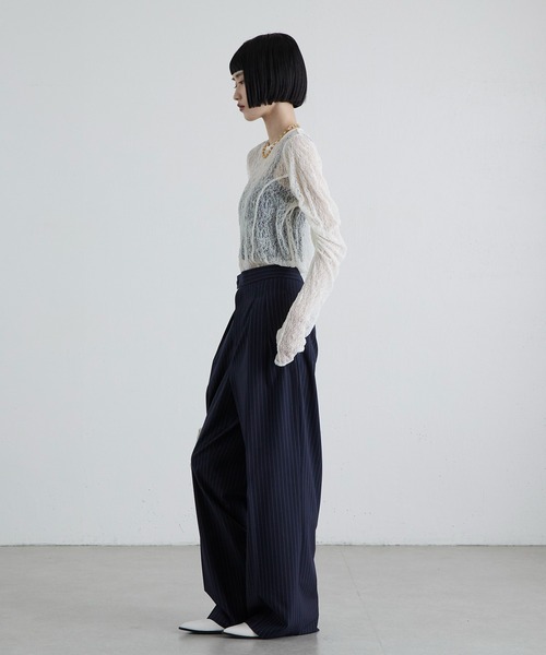 Lui's(ルイス)の「TRストレッチセミワイドパンツ(スラックス・レディース・ブラック系その他/ブラック/ネイビー・36/38)」の15枚目の写真