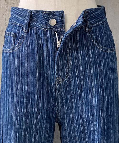 meJane(ミージェーン)の「ストライプ柄 ストレートデニムパンツ(デニムパンツ・レディース・ダークブルー・L/M)」の11枚目の写真