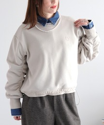 cepo | 柔らか裏起毛＆袖ギャザー ボリュームスリーブスウェットプルオーバー(スウェット)