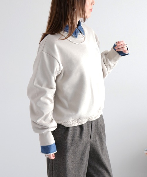 cepo（セポ）の「柔らか裏起毛＆袖ギャザー ボリュームスリーブスウェットプルオーバー（スウェット・レディース・ブラウン/ブラック/グレー・M）」の20枚目の写真