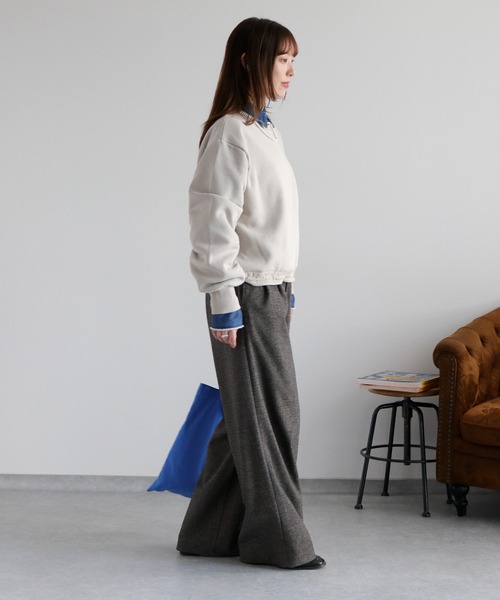 cepo（セポ）の「柔らか裏起毛＆袖ギャザー ボリュームスリーブスウェットプルオーバー（スウェット・レディース・ブラウン/ブラック/グレー・M）」の15枚目の写真