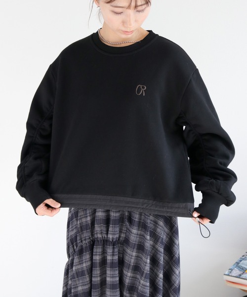 cepo（セポ）の「柔らか裏起毛＆袖ギャザー ボリュームスリーブスウェットプルオーバー（スウェット・レディース・ブラウン/ブラック/グレー・M）」の5枚目の写真