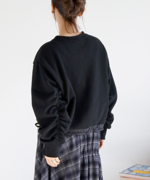 cepo（セポ）の「柔らか裏起毛＆袖ギャザー ボリュームスリーブスウェットプルオーバー（スウェット・レディース・ブラウン/ブラック/グレー・M）」の8枚目の写真