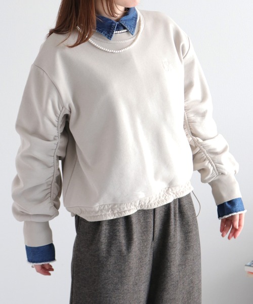 cepo（セポ）の「柔らか裏起毛＆袖ギャザー ボリュームスリーブスウェットプルオーバー（スウェット・レディース・ブラウン/ブラック/グレー・M）」の21枚目の写真