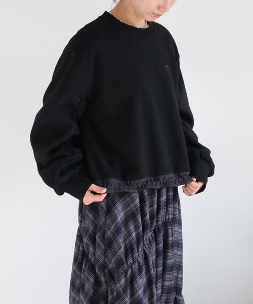 cepo（セポ）の「柔らか裏起毛＆袖ギャザー ボリュームスリーブスウェットプルオーバー（スウェット・レディース・ブラウン/ブラック/グレー・M）」の10枚目の写真