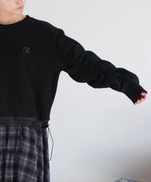 cepo（セポ）の「柔らか裏起毛＆袖ギャザー ボリュームスリーブスウェットプルオーバー（スウェット・レディース・ブラウン/ブラック/グレー・M）」の11枚目の写真