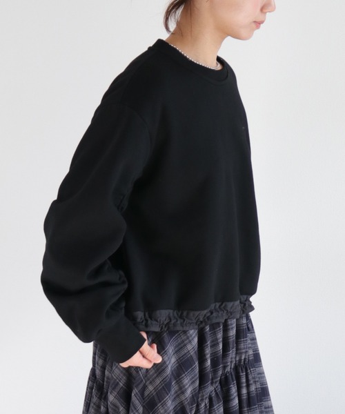 cepo（セポ）の「柔らか裏起毛＆袖ギャザー ボリュームスリーブスウェットプルオーバー（スウェット・レディース・ブラウン/ブラック/グレー・M）」の6枚目の写真