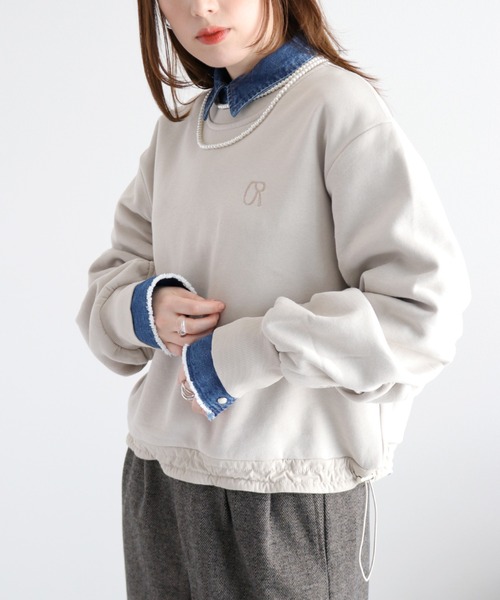 cepo（セポ）の「柔らか裏起毛＆袖ギャザー ボリュームスリーブスウェットプルオーバー（スウェット・レディース・ブラウン/ブラック/グレー・M）」の18枚目の写真