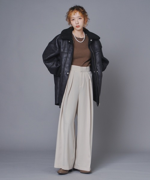terrace(テラス)の「リバーシブルヴィンテージ加工フェイクムートンコート(ムートンコート・レディース・ブラック/ブラウン・MEDIUM)」の18枚目の写真