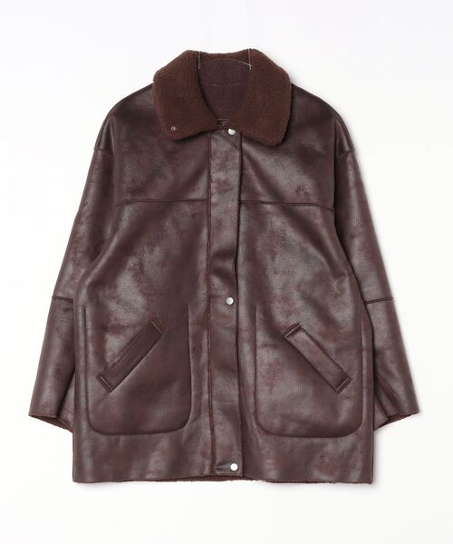 セール】リバーシブルヴィンテージ加工フェイクムートンコート