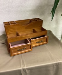 almo（アルモ）の「【Blss【Bling　Leads】木製ビンテージスタイル　メイクアップ　収納ボックス／小物入れ(BL)（収納グッズ）」