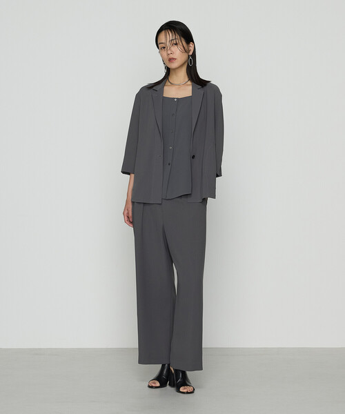 COMME CA(コムサ)の「〔 TALLサイズ 〕 【セットアップ対応】ストレッチからみ ジャケット(セットアップ・レディース・グレー・13号)」の2枚目の写真