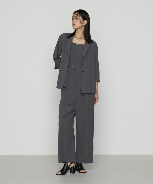COMME CA(コムサ)の「〔 TALLサイズ 〕 【セットアップ対応】ストレッチからみ ジャケット(セットアップ・レディース・グレー・13号)」の3枚目の写真
