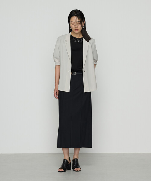 COMME CA(コムサ)の「〔 TALLサイズ 〕 【セットアップ対応】ストレッチからみ ジャケット(セットアップ・レディース・グレー・13号)」の5枚目の写真