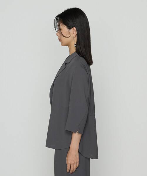 COMME CA(コムサ)の「〔 TALLサイズ 〕 【セットアップ対応】ストレッチからみ ジャケット(セットアップ・レディース・グレー・13号)」の9枚目の写真