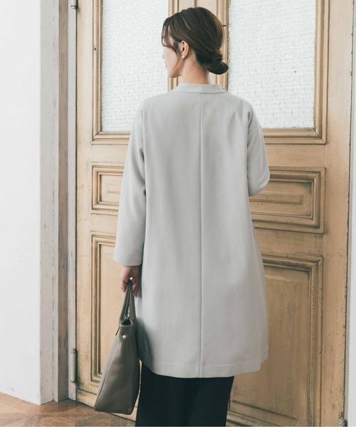 URBAN RESEARCH DOORS（アーバンリサーチドアーズ）の「『WEB限定』ダブルクロスガウンコート｜オフィスカジュアル/フォーマル/オケージョン/セレモニー/入卒式/お呼ばれ（その他アウター・レディース・ライトグレー/ネイビー・FREE）」の6枚目の写真