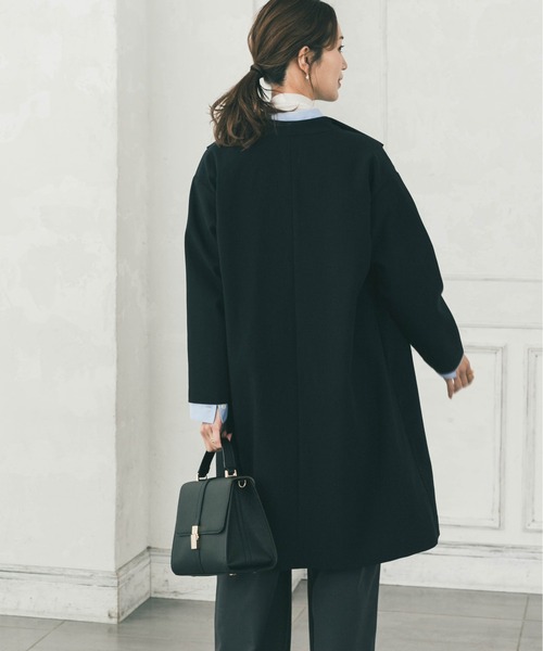 URBAN RESEARCH DOORS（アーバンリサーチドアーズ）の「『WEB限定』ダブルクロスガウンコート｜オフィスカジュアル/フォーマル/オケージョン/セレモニー/入卒式/お呼ばれ（その他アウター・レディース・ライトグレー/ネイビー・FREE）」の13枚目の写真