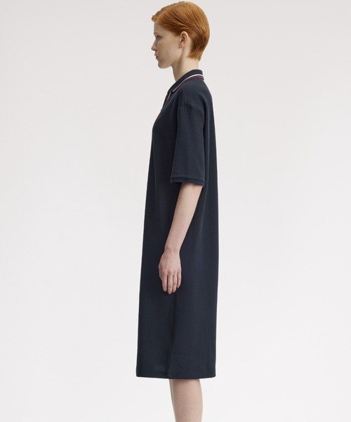 FRED PERRY(フレッドペリー)の「Open Collar Tipped Polo Dress/オープンカラーティップラインポロシャツワンピース(ワンピース・レディース・ネイビー・10)」の12枚目の写真