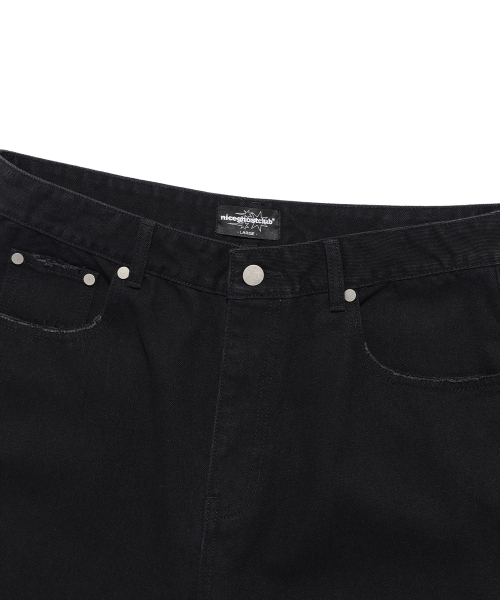 NICE GHOST CLUB（ナイスゴーストクラブ）の「LAYERED WASHED JEANS_BLACK(NG2EFUD111A)（デニムパンツ・レディース・ブラック・S/M/L）」の7枚目の写真