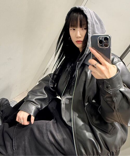 NICE GHOST CLUB（ナイスゴーストクラブ）の「LAYERED WASHED JEANS_BLACK(NG2EFUD111A)（デニムパンツ・レディース・ブラック・S/M/L）」の4枚目の写真