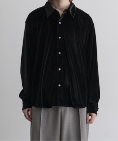 セール】＜6(ROKU)＞シアー ベロア シャツプルオーバー 25FW（Tシャツ