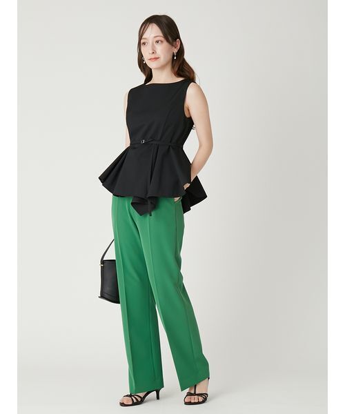 FRAY I.D（フレイアイディー）の「【00サイズあり】センタープレスセミフレアーパンツ（スラックス・レディース・アイボリー/ブラック・0/1/00）」の17枚目の写真