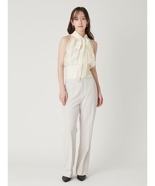 FRAY I.D（フレイアイディー）の「【00サイズあり】センタープレスセミフレアーパンツ（スラックス・レディース・アイボリー/ブラック・0/1/00）」の22枚目の写真