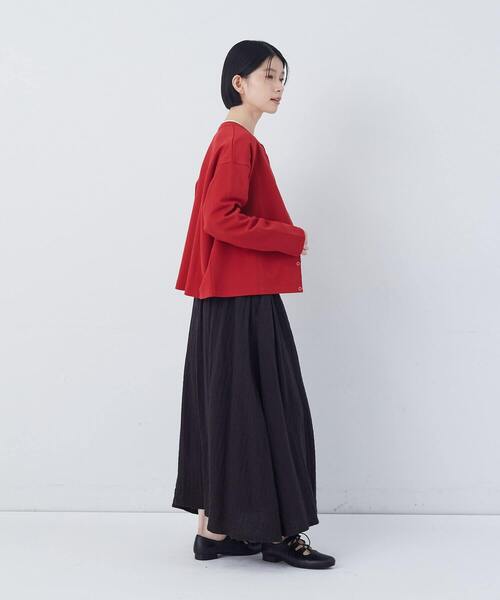 conges payes ADIEU TRISTESSE(コンジェ ペイエ アデュートリステス)の「ポンチスナップカーディガン(カーディガン/ボレロ・レディース・レッド/アイボリー/チャコールグレー・FREE)」の17枚目の写真