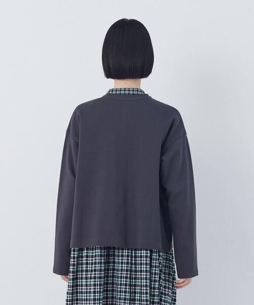 conges payes ADIEU TRISTESSE(コンジェ ペイエ アデュートリステス)の「ポンチスナップカーディガン(カーディガン/ボレロ・レディース・レッド/アイボリー/チャコールグレー・FREE)」の4枚目の写真