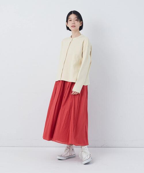 conges payes ADIEU TRISTESSE(コンジェ ペイエ アデュートリステス)の「ポンチスナップカーディガン(カーディガン/ボレロ・レディース・レッド/アイボリー/チャコールグレー・FREE)」の7枚目の写真