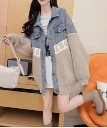 Lips（リップス）の「ニットドッキング　デニムシャツジャケット/身頃ニット（デニムジャケット）」