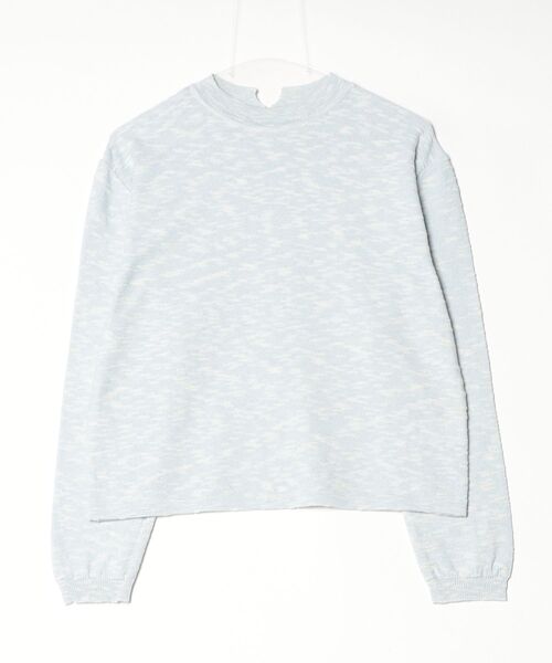 MEYAME(メヤメ)の「MEYAME/メヤメ バックティアーシェイプニット BACK TEAR SHAPE KNIT(Tシャツ/カットソー・レディース・オレンジ/ブルー・FREE)」の6枚目の写真