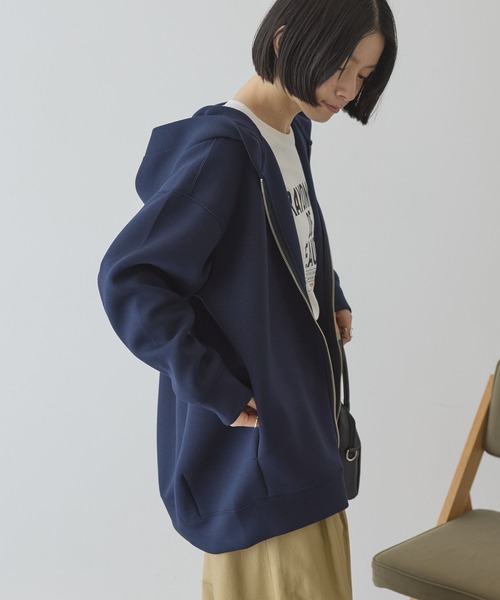 AMERICAN HOLIC（アメリカンホリック）の「ポンチZIPパーカー（パーカー・レディース・グレー系その他/アイボリー/ダークネイビー・L/M）」の3枚目の写真