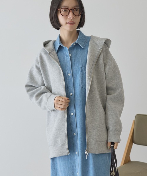 AMERICAN HOLIC（アメリカンホリック）の「ポンチZIPパーカー（パーカー・レディース・グレー系その他/アイボリー/ダークネイビー・L/M）」の5枚目の写真