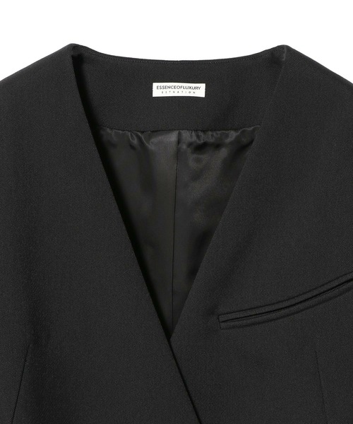 ESTNATION（エストネーション）の「ESSENCEOFLUXURY / イレギュラージャケット（ノーカラージャケット・レディース・ブラック・38/36）」の4枚目の写真