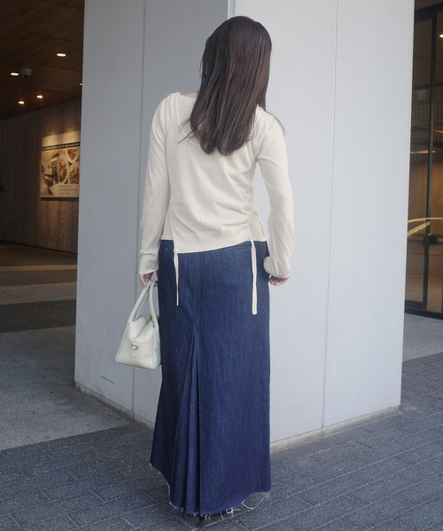 SLOBE IENA(スローブイエナ)の「tyn.TGOR/トゴール SLOBE別注 タンクセットカーディガン 【手洗い可能】(カーディガン/ボレロ・レディース・アイボリー/サックスブルー・FREE)」の5枚目の写真