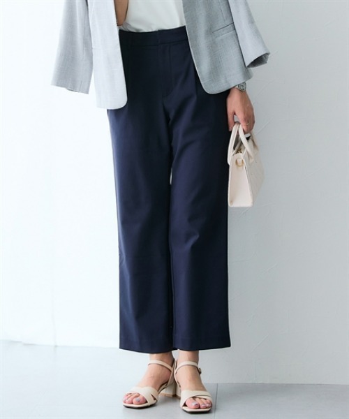7days Life Styling(セブンデイズライフスタイリング)の「サラサラ裏メッシュ綿混ストレッチストレートパンツ(接触冷感・吸汗速乾・ストレッチ・UVカット)(その他パンツ・レディース・ネイビー/グレー/ブラック・3L/LL/L/M)」の3枚目の写真