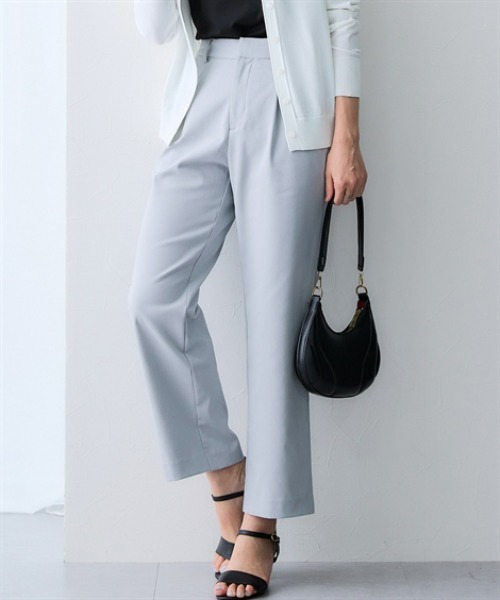 7days Life Styling(セブンデイズライフスタイリング)の「サラサラ裏メッシュ綿混ストレッチストレートパンツ(接触冷感・吸汗速乾・ストレッチ・UVカット)(その他パンツ・レディース・ネイビー/グレー/ブラック・3L/LL/L/M)」の1枚目の写真