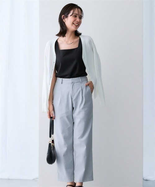 7days Life Styling(セブンデイズライフスタイリング)の「サラサラ裏メッシュ綿混ストレッチストレートパンツ(接触冷感・吸汗速乾・ストレッチ・UVカット)(その他パンツ・レディース・ネイビー/グレー/ブラック・3L/LL/L/M)」の5枚目の写真