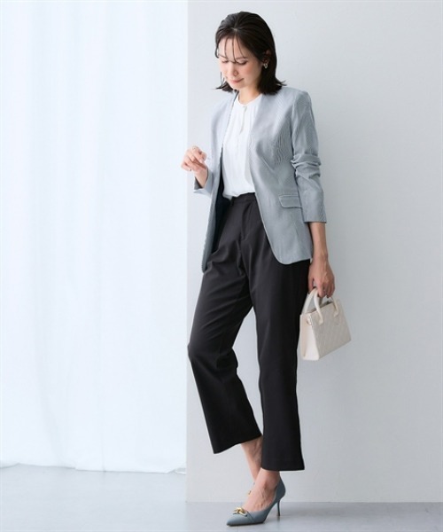 7days Life Styling(セブンデイズライフスタイリング)の「サラサラ裏メッシュ綿混ストレッチストレートパンツ(接触冷感・吸汗速乾・ストレッチ・UVカット)(その他パンツ・レディース・ネイビー/グレー/ブラック・3L/LL/L/M)」の11枚目の写真