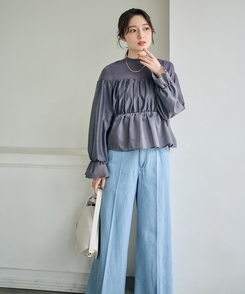 12Twelve Agenda(トゥエルブ アジェンダ)の「ビスチェドッキングニットプルオーバー(ニット/セーター・レディース・ベージュ/ミント/チャコールグレー・M)」の5枚目の写真