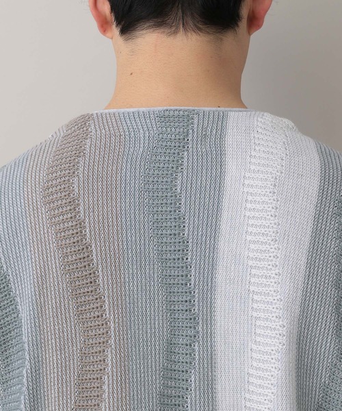 RAGEBLUE(レイジブルー)の「Wave Stripe Pattern Knit Cardigan/レトロ柄ジャガードニットカーディガン(カーディガン/ボレロ・メンズ・ブルー/グレー/その他22・MEDIUM/LARGE)」の17枚目の写真