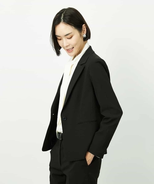 MICHEL KLEIN（ミッシェル・クラン）の「[セットアップ対応]テーラードジャケット（その他アウター・レディース・グレー/ブラック・38）」の4枚目の写真