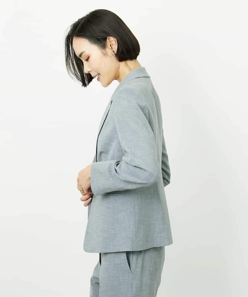 MICHEL KLEIN（ミッシェル・クラン）の「[セットアップ対応]テーラードジャケット（その他アウター・レディース・グレー/ブラック・38）」の15枚目の写真