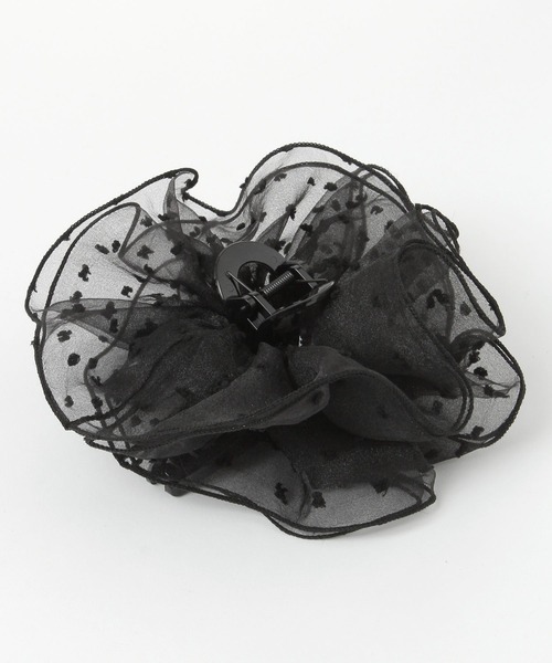 LOWRYS FARM（ローリーズファーム）の「シュシュバンス 652957（バレッタ/ヘアクリップ・レディース・ブラック/アイボリー・FREE）」の2枚目の写真