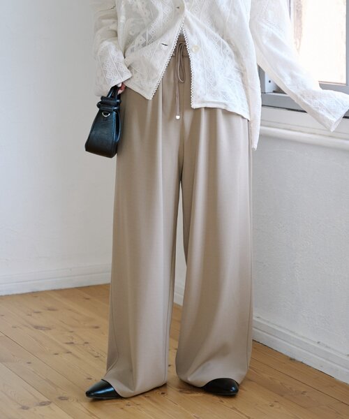 CIAOPANIC TYPY（チャオパニックティピー）の「【とにかくトリコ/5サイズ展開】とろみイージーパンツ（スラックス・レディース・ブラック/ベージュ/ブラウン/グレー/ピンク/イエロー/アイボリー・X-SMALL/MEDIUM/LARGE/X-LARGE/SMALL）」の5枚目の写真