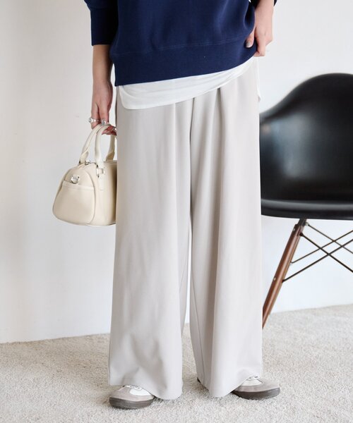 CIAOPANIC TYPY（チャオパニックティピー）の「【とにかくトリコ/5サイズ展開】とろみイージーパンツ（スラックス・レディース・ブラック/ベージュ/ブラウン/グレー/ピンク/イエロー/アイボリー・X-SMALL/MEDIUM/LARGE/X-LARGE/SMALL）」の3枚目の写真