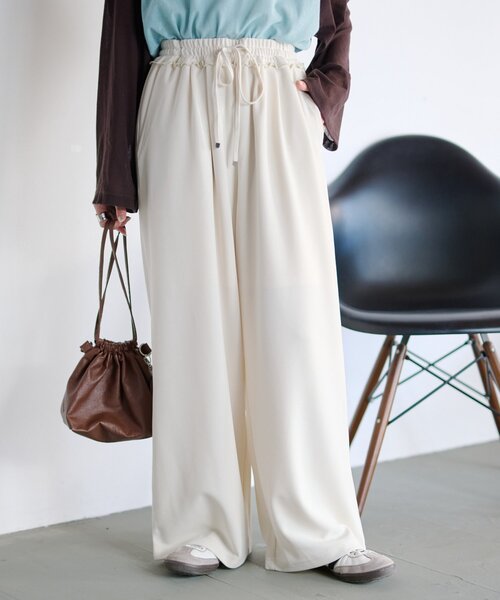 CIAOPANIC TYPY（チャオパニックティピー）の「【とにかくトリコ/5サイズ展開】とろみイージーパンツ（スラックス・レディース・ブラック/ベージュ/ブラウン/グレー/ピンク/イエロー/アイボリー・X-SMALL/MEDIUM/LARGE/X-LARGE/SMALL）」の20枚目の写真