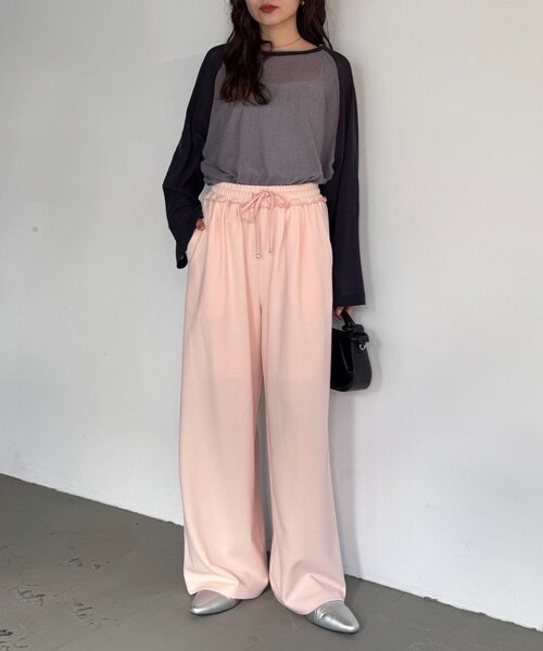 CIAOPANIC TYPY（チャオパニックティピー）の「【とにかくトリコ/5サイズ展開】とろみイージーパンツ（スラックス・レディース・ブラック/ベージュ/ブラウン/グレー/ピンク/イエロー/アイボリー・X-SMALL/MEDIUM/LARGE/X-LARGE/SMALL）」の12枚目の写真